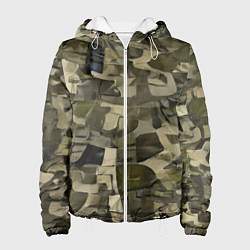 Куртка с капюшоном женская Игровой камуфляж, цвет: 3D-белый