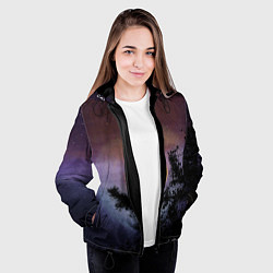 Куртка с капюшоном женская Night sky with full moon by Apkx, цвет: 3D-черный — фото 2