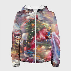 Куртка с капюшоном женская Ностальгия Рождества, цвет: 3D-белый