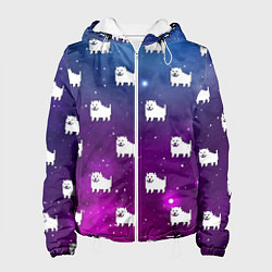 Куртка с капюшоном женская UNDERTALE DOGS PATTERN SPACE, цвет: 3D-белый