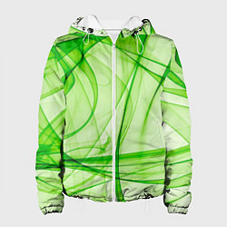 Куртка с капюшоном женская Жизнерадостный салатовый, цвет: 3D-белый