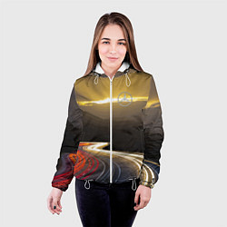 Куртка с капюшоном женская Ночная трасса, Мерседес, цвет: 3D-белый — фото 2