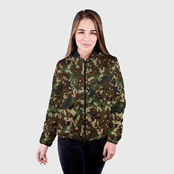 Куртка с капюшоном женская Камуфляж Излом, цвет: 3D-черный — фото 2