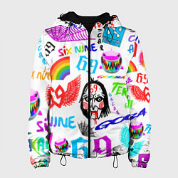 Куртка с капюшоном женская 6IX9INE паттерн, цвет: 3D-черный