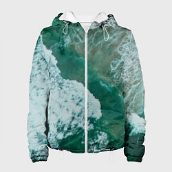 Куртка с капюшоном женская Морская пена, цвет: 3D-белый