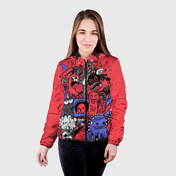 Куртка с капюшоном женская Веселые монстрики, цвет: 3D-черный — фото 2