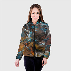 Куртка с капюшоном женская Коллекция Get inspired! Абстракция F5-fl-139-158-4, цвет: 3D-черный — фото 2