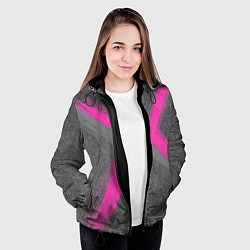 Куртка с капюшоном женская Коллекция Get inspired! Pink cross Абстракция Fl-4, цвет: 3D-черный — фото 2