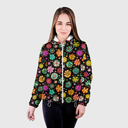 Куртка с капюшоном женская Night flowеrs, цвет: 3D-белый — фото 2