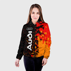 Куртка с капюшоном женская АУДИ - Краски По вертикали, цвет: 3D-черный — фото 2