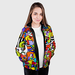 Куртка с капюшоном женская Romero Britto - love collage, цвет: 3D-черный — фото 2