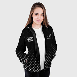 Куртка с капюшоном женская Audi, Ауди, Звезды, цвет: 3D-черный — фото 2