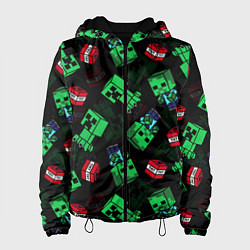 Куртка с капюшоном женская Майнкрафт Minecraft, цвет: 3D-черный