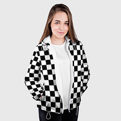Куртка с капюшоном женская Chess Squares Cubes, цвет: 3D-белый — фото 2