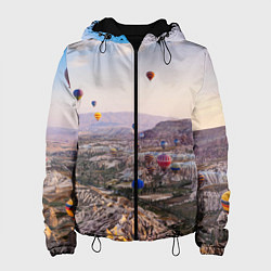 Куртка с капюшоном женская Воздушные Шары!, цвет: 3D-черный