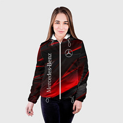 Куртка с капюшоном женская Mercedes-Benz Геометрия, цвет: 3D-белый — фото 2