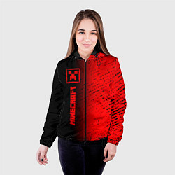 Куртка с капюшоном женская MINECRAFT Минимализм По вертикали, цвет: 3D-черный — фото 2