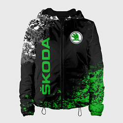 Куртка с капюшоном женская Skoda: Авто бренд, цвет: 3D-черный