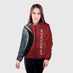 Куртка с капюшоном женская Peugeot texture, цвет: 3D-черный — фото 2