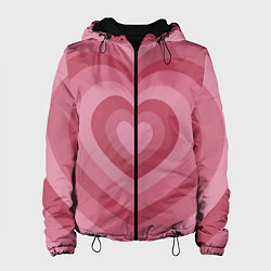 Куртка с капюшоном женская Сердца LOVE, цвет: 3D-черный
