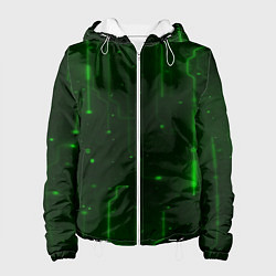 Куртка с капюшоном женская В Пространстве Неонового Света, цвет: 3D-белый