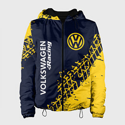 Куртка с капюшоном женская VOLKSWAGEN RACING - Следы Шин, цвет: 3D-черный