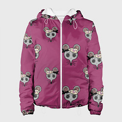 Куртка с капюшоном женская Ниндзя-мыши Клинок, рассекающий демонов Kimetsu no, цвет: 3D-белый