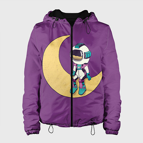 Женская куртка Astronaut on the moon - сидит / 3D-Черный – фото 1