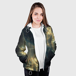 Куртка с капюшоном женская Абстрактное свечение, цвет: 3D-белый — фото 2