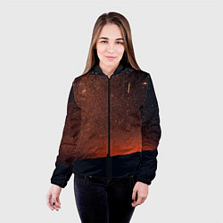 Куртка с капюшоном женская Золотое небо, цвет: 3D-черный — фото 2