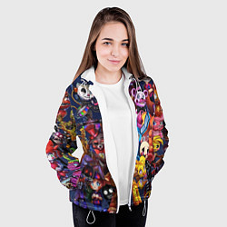 Куртка с капюшоном женская Cute Fnaf Pattern, цвет: 3D-белый — фото 2