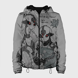 Куртка с капюшоном женская Fallout - robot girls, цвет: 3D-черный