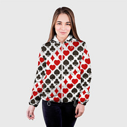 Куртка с капюшоном женская Карточные Масти Card Suits, цвет: 3D-белый — фото 2