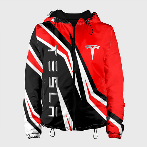 Женская куртка ТЕСЛА - КРАСНЫЙ СПОРТИВНЫЙ / 3D-Черный – фото 1