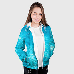 Куртка с капюшоном женская Голубой океан Голубая вода, цвет: 3D-белый — фото 2