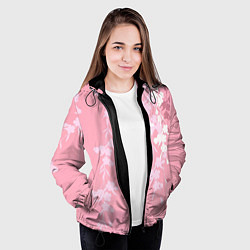 Куртка с капюшоном женская Цветущая ива, цвет: 3D-черный — фото 2