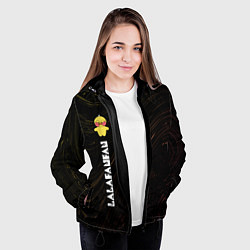 Куртка с капюшоном женская LALAFANFAN - ЖЕЛТАЯ - Разводы, цвет: 3D-черный — фото 2