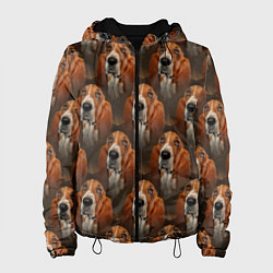 Куртка с капюшоном женская Dog patternt, цвет: 3D-черный