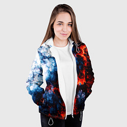 Куртка с капюшоном женская 3D ЯДЕРНЫЙ КОСМИЧЕСКИЙ ВЗРЫВ ОГОНЬ, цвет: 3D-белый — фото 2