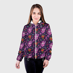 Куртка с капюшоном женская Чудик и цветочки, цвет: 3D-белый — фото 2