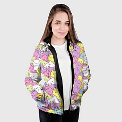 Куртка с капюшоном женская Cute pattern of seals, цвет: 3D-черный — фото 2