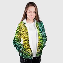 Куртка с капюшоном женская Кожа ящерицы, цвет: 3D-белый — фото 2