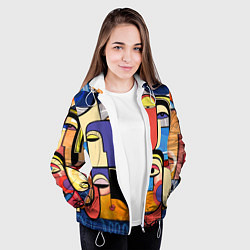 Куртка с капюшоном женская Глазки - арт, цвет: 3D-белый — фото 2