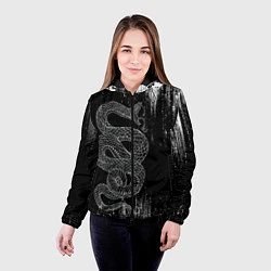 Куртка с капюшоном женская Snake Краски Змея ЧБ, цвет: 3D-черный — фото 2