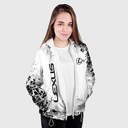 Куртка с капюшоном женская Lexus texture Трещины, цвет: 3D-белый — фото 2