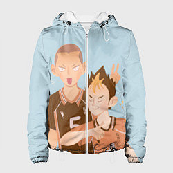 Куртка с капюшоном женская Рюноскэ и Ю, цвет: 3D-белый