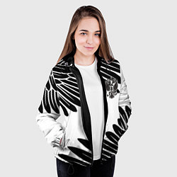 Куртка с капюшоном женская ГЕРБ РОССИИ КРЫЛЬЯ СВОБОДЫ, цвет: 3D-черный — фото 2