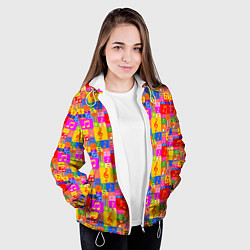 Куртка с капюшоном женская Красочные Музыкальные Ноты, цвет: 3D-белый — фото 2