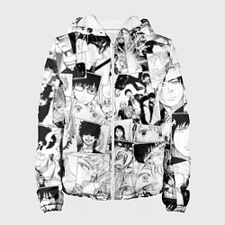 Куртка с капюшоном женская Синий Экзорцист паттерн, цвет: 3D-белый
