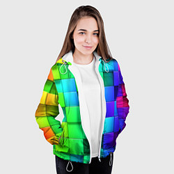Куртка с капюшоном женская Color geometrics pattern Vanguard, цвет: 3D-белый — фото 2
